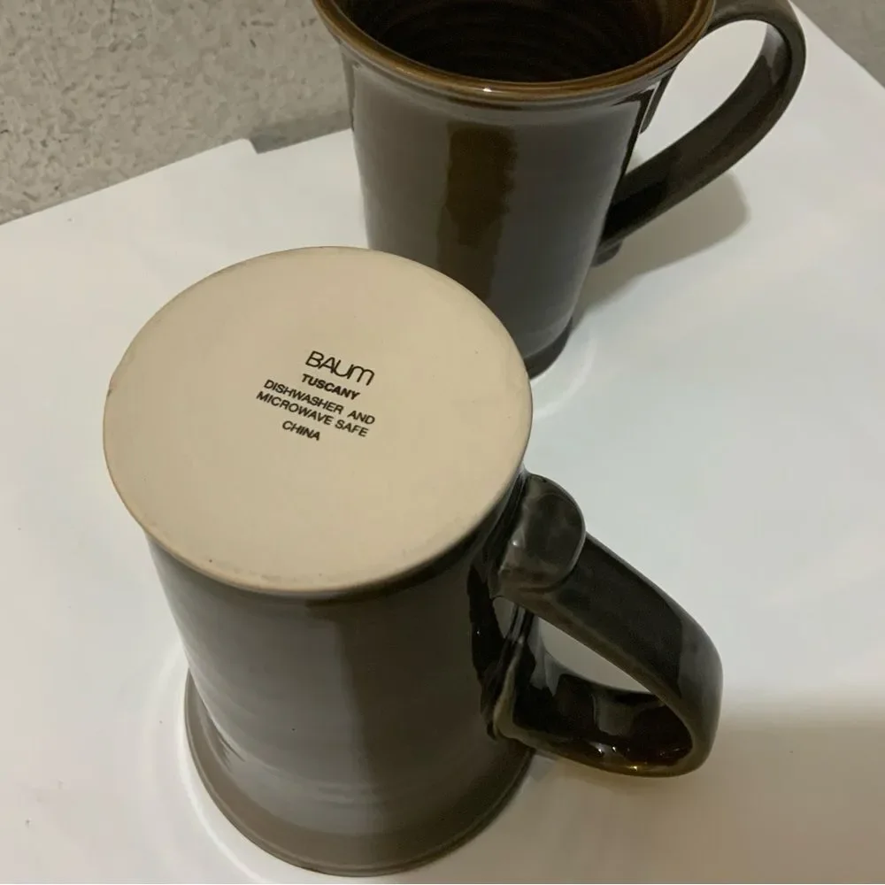 New condition set of 2 BAUM Tuscany Coffee Mugs